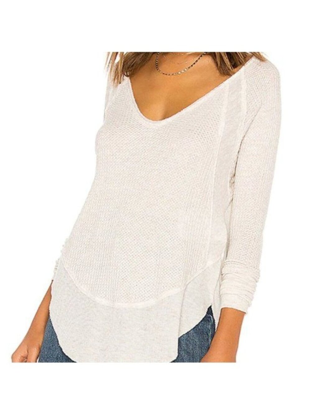 We the Free Free People Catalina Thermal Long Sleeve Waffle Top